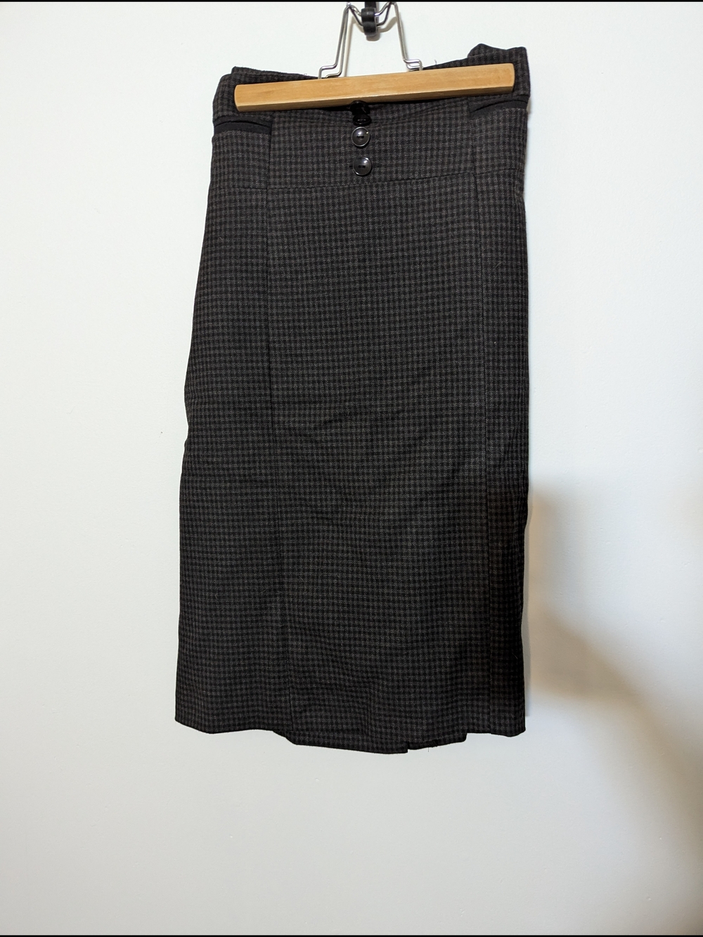 Vero Moda Charcoal Micro-Houndstooth Pencil Skirt